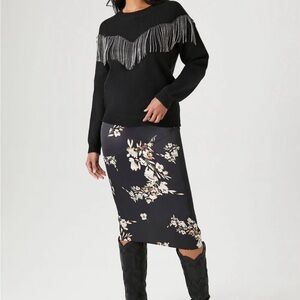 Black Fringe Sweater Size Small